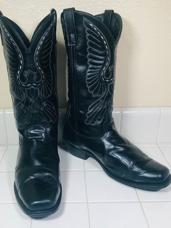 Laredo Other - Laredo 6840 Men’s Gainesville Western Cowboy Boots Sz 10 EW Black Leather Eagle